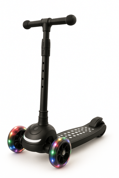 Vélon : Trottinette 3-10 ans  Noir - PU - LED roues - Pliable - Noir